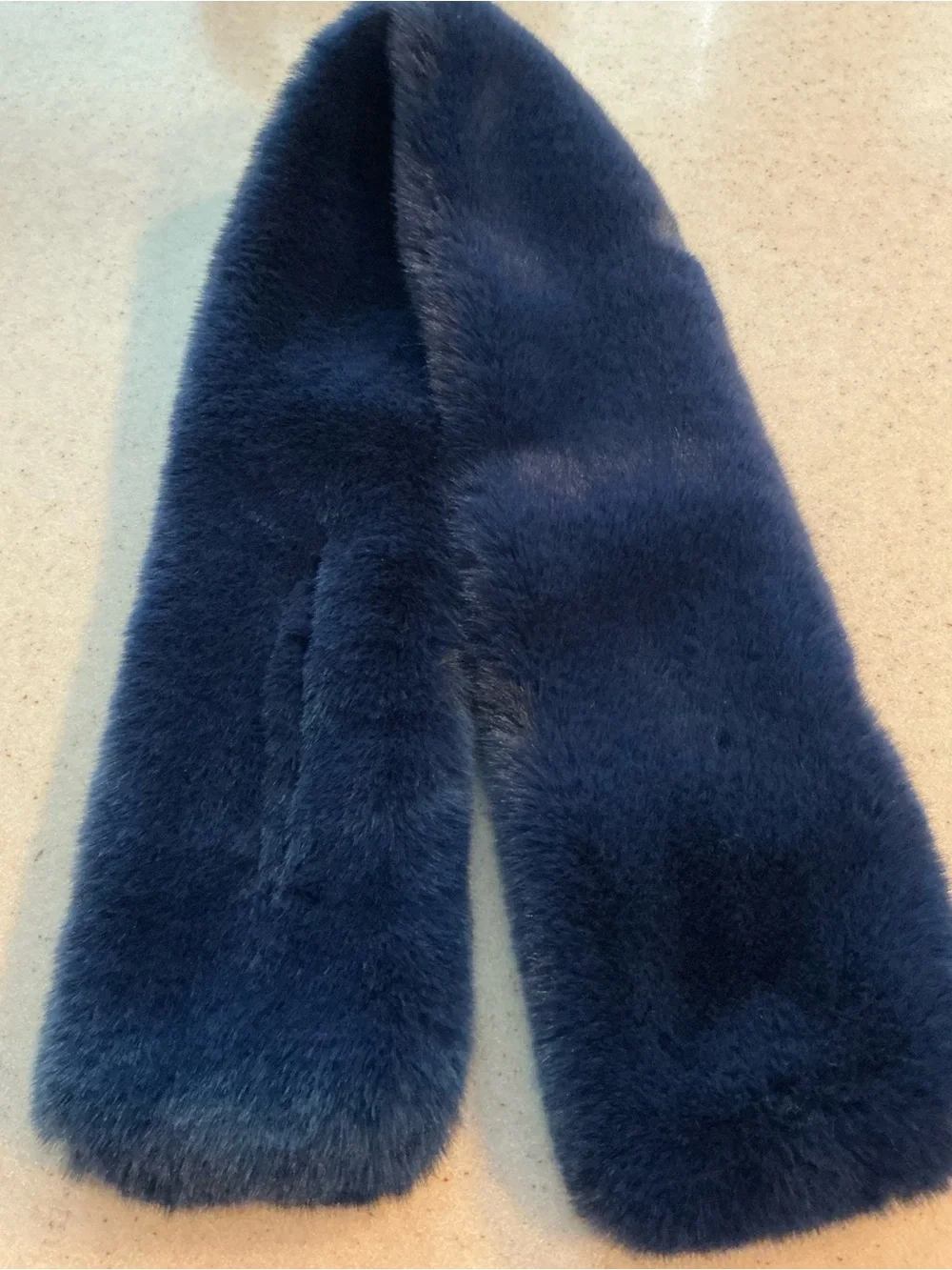 Navy Faux Fur Scarf Wrap